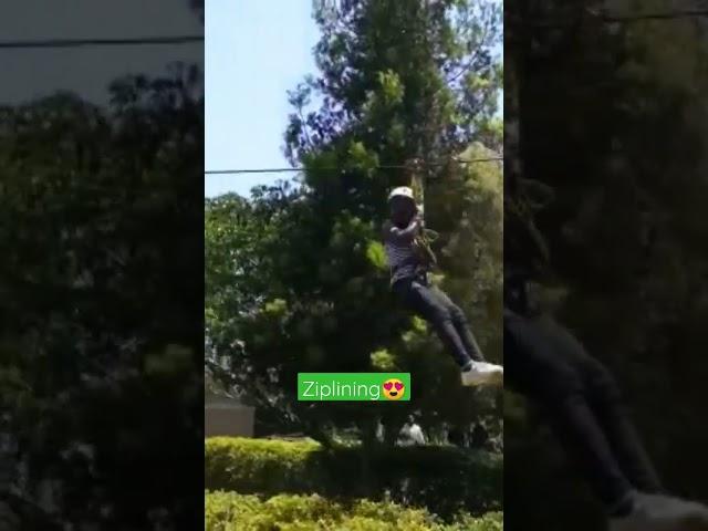 ziplining at park shoebill Bussi Island on Lake Victoria