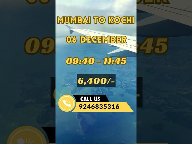 "Cheapest Flights From Mumbai To Kochi | Mumbai To Kochi Flight Offer | Mumbai To Kochi Flight"