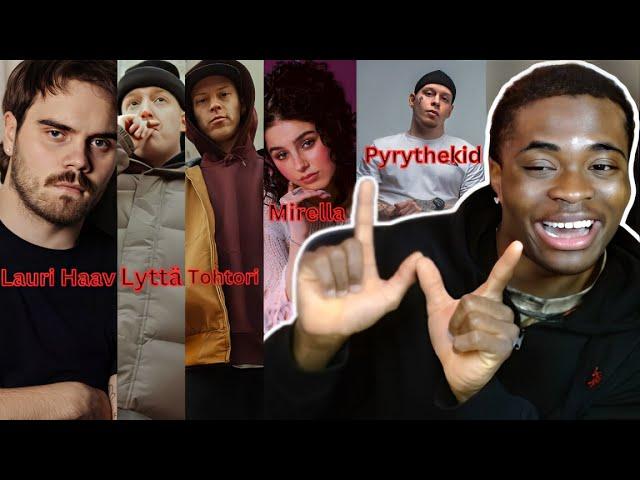 Reacting To Finnish Rappers (Lauri Haav, Lyttä, Mirella, Pyrythekid) | (FINNISH RAP)