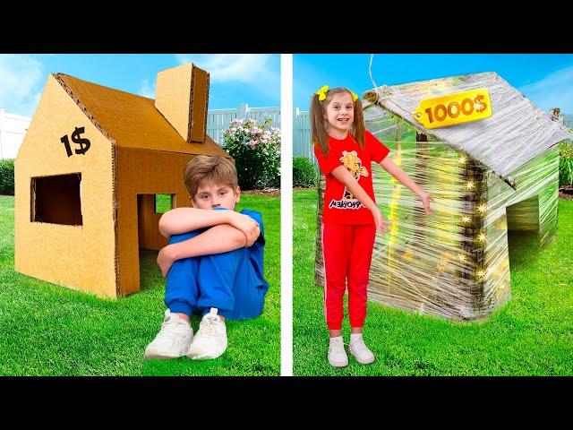 Eva and Friends build and decorate playhouses