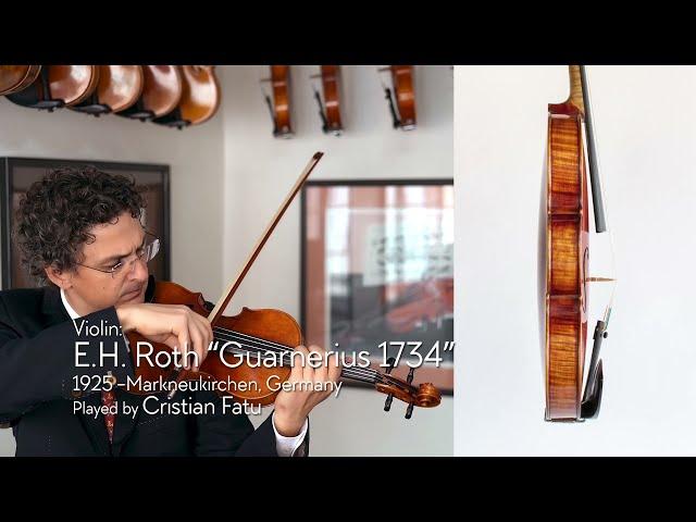 (SOLD) E.H. Roth 1925 violin, Guarnerius 1734 model / Cristian Fatu / at the Metzler Violin Shop