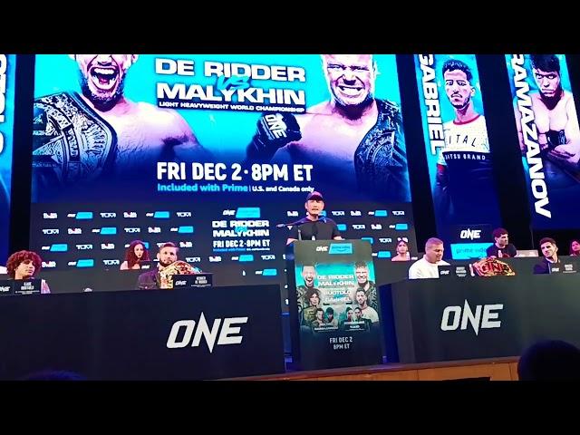 ONE on Prime Video 5 Presscon: Reinier De Ridder vs. Anatoly Malykhin (1 of 2) | 30 Nov 2022