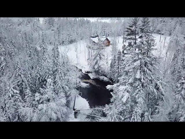 Spring Snowfall in New Brunswick, Canada - Drone Flight - Winter Wonderland - Heart Warming