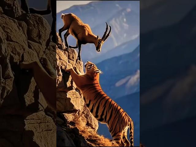 Unbelievable Showdown: Alpine Ibex vs Tiger in the Wild