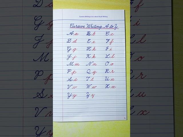 Cursive Writing a to z | Cursive abcd | Cursive Handwriting | Cursive Writing abcd | Cursive Letters