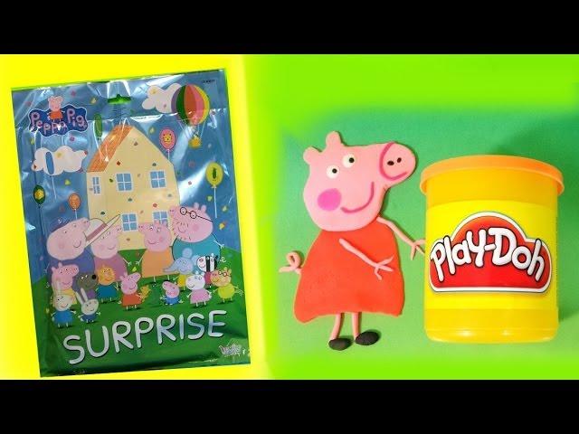 DIY How to Make Play Doh Peppa Pig Unwrapping Surprise bag MsDisneyReviews Play-doh