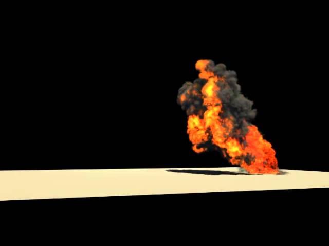 Large scale smoke and fire with FumeFX test 01