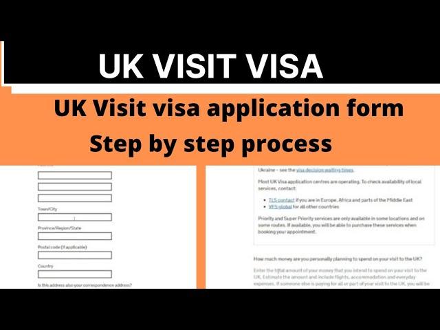 UK Visit Visa from Pakistan 2022/UK visit visa application form step by step process