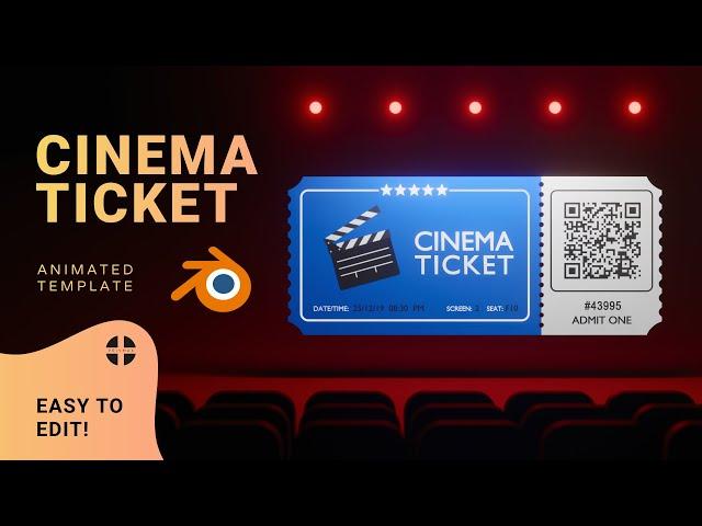 3D Cinema ticket template for Blender Eevvee