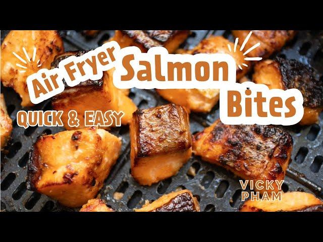 Air Fryer Miso Soy Garlic Salmon Bites