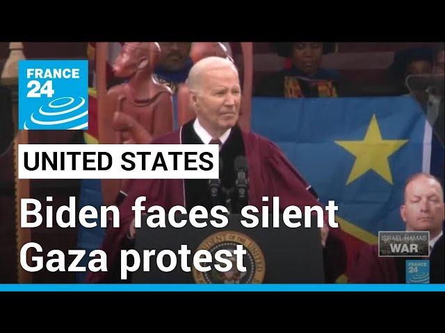 Biden faces silent Gaza protest at Martin Luther King Jr's college • FRANCE 24 English