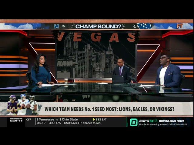 FIRST TAKE | Which team needs No.1 seed most: Lions, Eagles or Vikings? - Stephen A. & Shannon