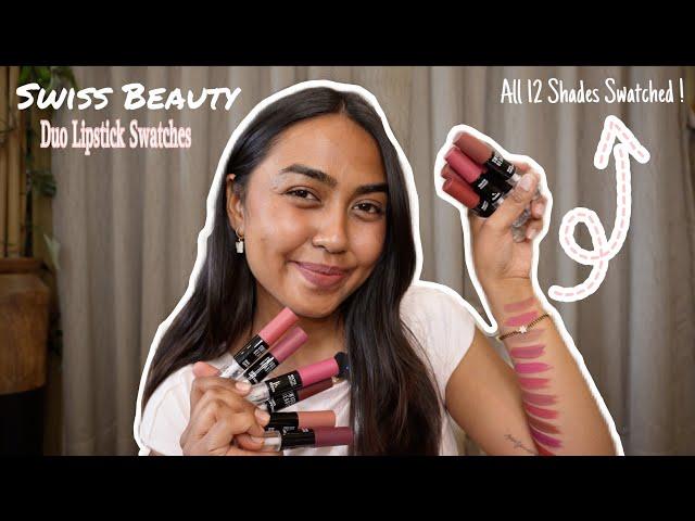 Swiss Beauty Duo Lipsticks  Entire Collection Swatched + Review | New Launch