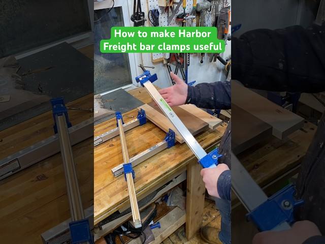 How to make Harbor Freight bar clamps stronger and better ￼#woodworking #woodshop #diy