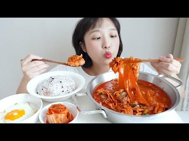 요청폭발당면듬뿍 두루치기 먹방! 고봉밥에 달걀후라이까지REALSOUND MUKBANG :D