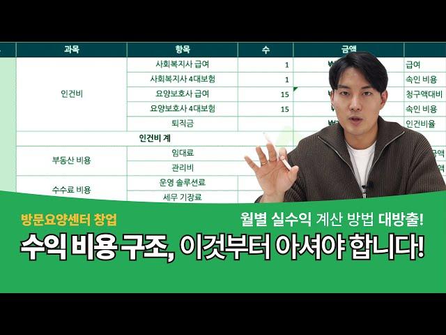 [방문요양센터 창업] 초기 투자금과 실수익, 꼭 알고 시작하세요! - 2. 수익비용구조 편