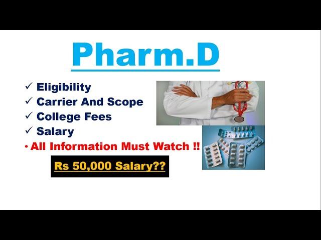 Pharm D Scope and salary in India.