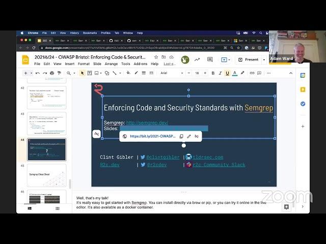 OWASP Bristol - Enforcing Code & Security Standards with Semgrep - Live Streaming