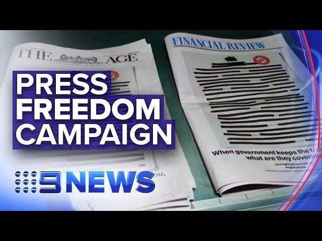 Australian media companies unite for press freedom campaign | Nine News Australia