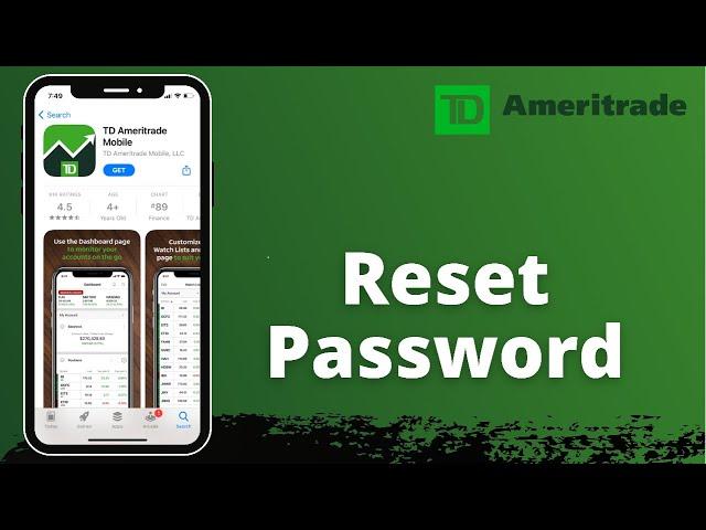 Reset Your Password - TD Ameritrade Login | 2021