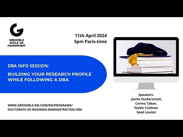 Doctorate of Business Administration (DBA) - Building your research profile from day 1