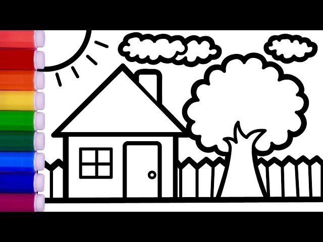 How to draw a picture of a house for children?