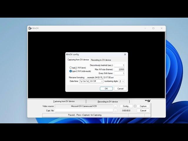 Free Capture For DV And HDV on Windows 11