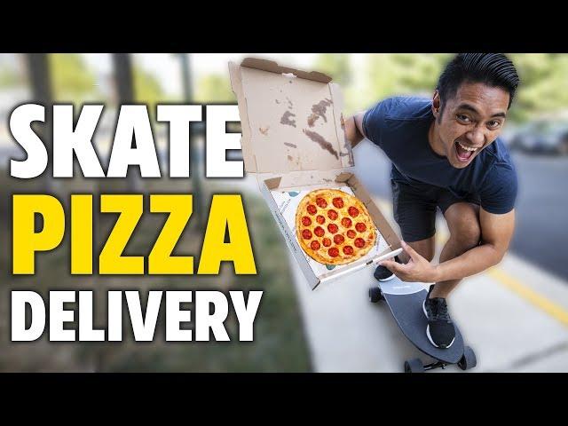 Delivering PIZZA On An Electric Skateboard - FASTER FOOD