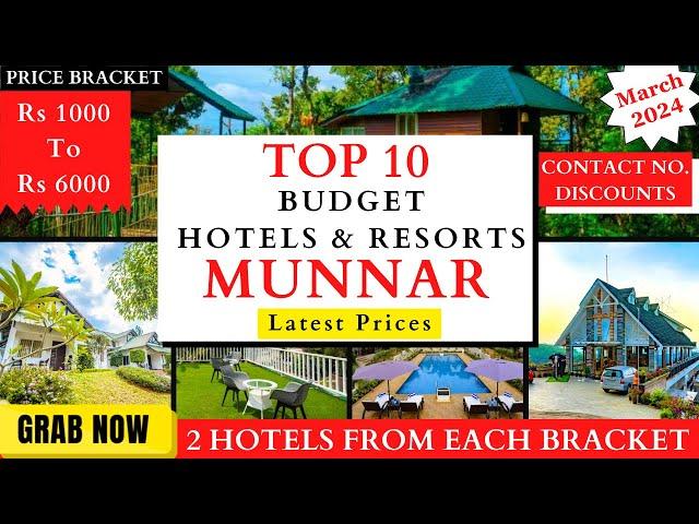 TOP 10 Hotels And Resorts In MUNNAR | Rs 1000 To 6000 | Best Budget Stays | Latest Price