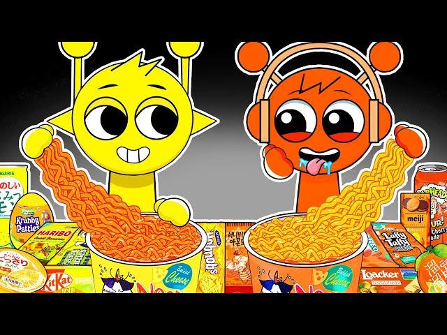 SPRUNKI Convenience Store Yellow Orange Food | ASMR Mukbang