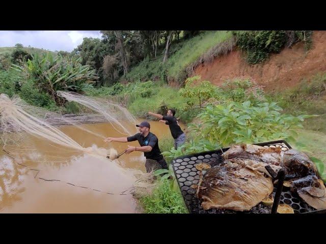 Algo raro aconteceu nessa represa... pesca de tarrafa _ tambaqui assado