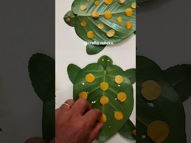 how to make tortois with leaf.#reels #art #rebeka #short#craft #paperart #diy