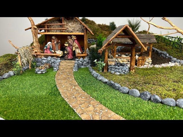 DIY CHRISTMAS NATIVITY SCENE || How to make Christmas Crib