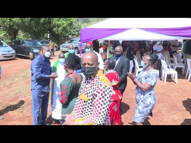 NA Speaker JB Muturi arrives at ACK St Luke's Kongo-Ini Church in Murang'a County