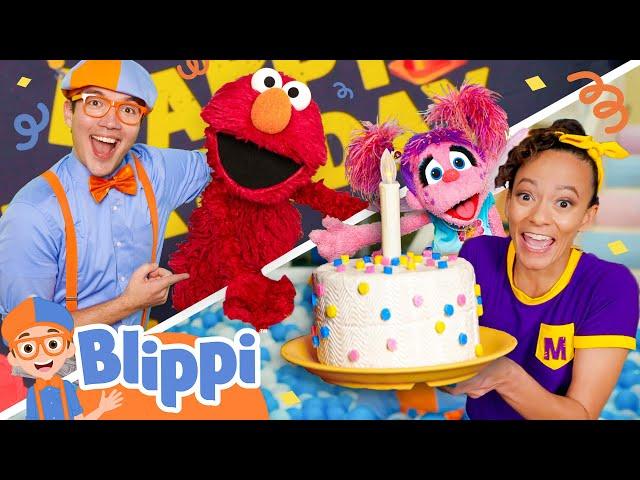 Blippi Throws Elmo a Surprise Birthday Party! @SesameStreet Videos for Kids