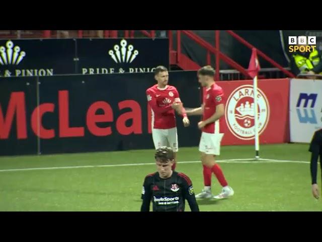 THE INVER MESSI MARK RANDALL SCORES DIRECT FROM A CORNER KICK LARNE V CRUSADERS 2024 ANTRIM SHIELD