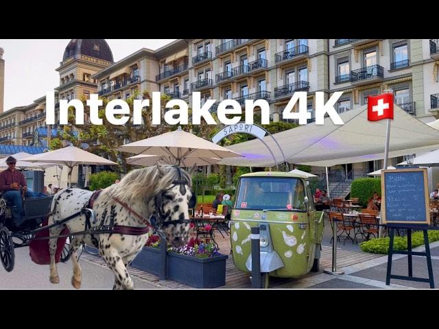 INTERLAKENPeaceful Evening Walk In Swiss Town-Walking Tour 4K