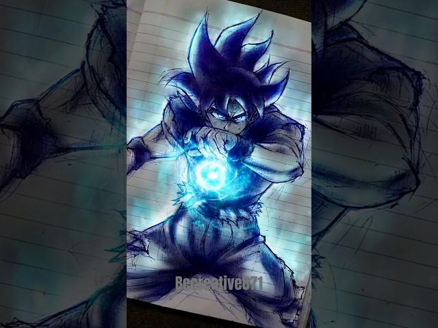 Drawing Goku Mastered Ultra Instinct Form |Glowart|#animedrawing #anime #penart