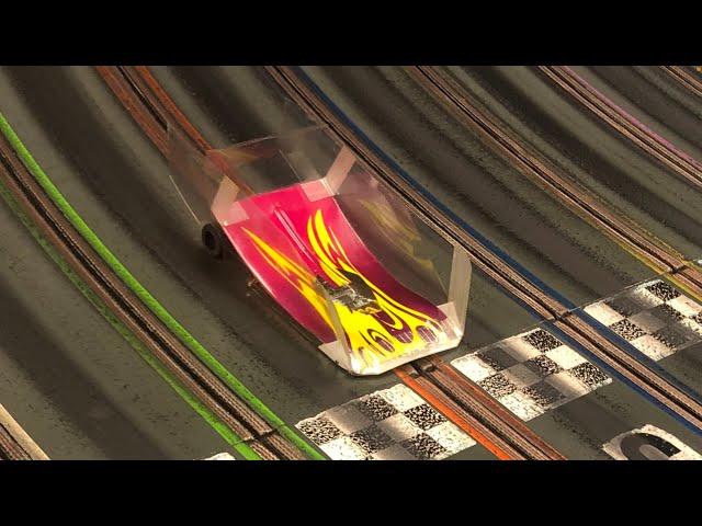 KC racing prototype wing car testing at P-1 Slot car raceway. @brushlessslotcarracing