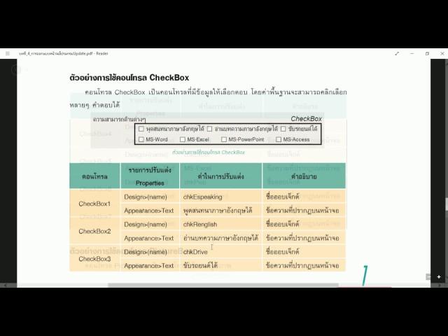 VB2015 & VB2017 ch0406:ตัวอย่างการใช้งานคอนโทรล CheckBox