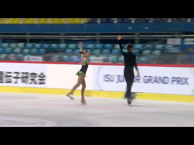 ISU 2014 Jr Grand Prix Zagreb Pairs Free Skate Olivia ALLAN / Austin HALE USA