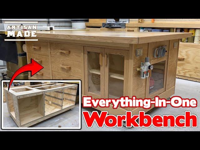 This Mobile Workbench / Outfeed Table Is The Greatest Workshop Upgrade Ever / DIY Shop Furniture