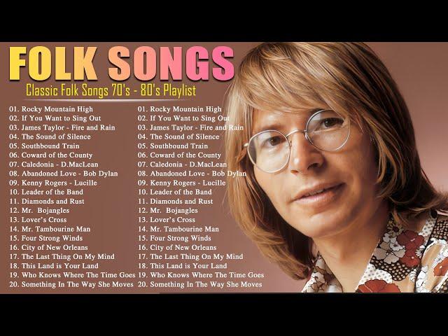 Folk & Country Songs 70's 80's - Famous Folk Songs - Folk Music 70s 80s