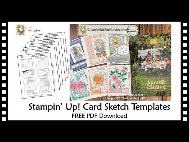 Stampin' Up! 2024-2025 Annual Catalog Card Sketch Templates & Samples with FREE PDF Download