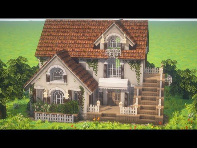 minecraft je 1.12.2 build -  cottagecore house with cafe part 1 [ miniaturia & cocricot mod ]