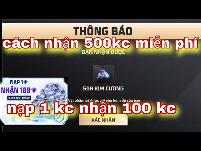 Free fire| cách rút 500kc từ MENBERSHIP về acc - sự kiện nạp 1kc nhận 100kc siêu ngon