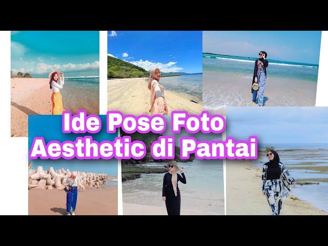 30+ POSE FOTO KEREN WANITA BERHIJAB DI PANTAI