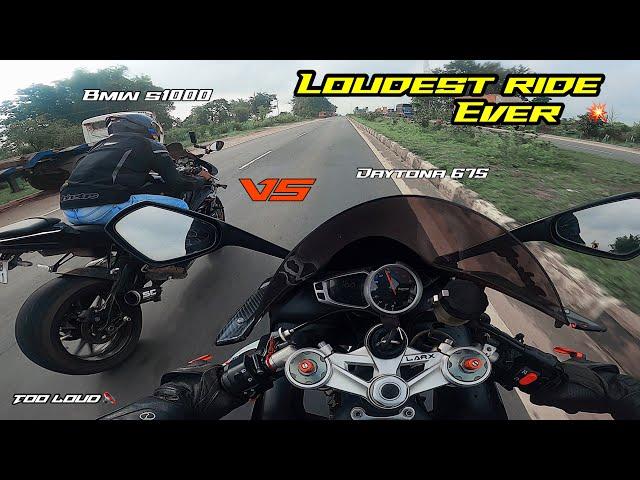 Loud est Ride ever  || Bmw s1000 rr vs Daytona 675 trying its best 