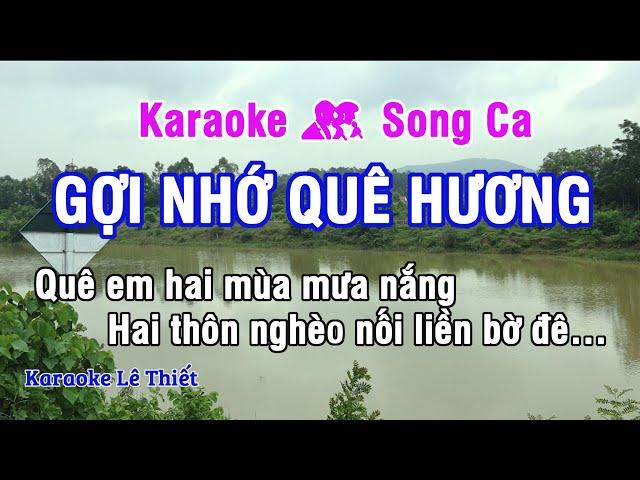 Gợi Nhớ Quê Hương Karaoke - Nhạc Sống Song Ca (Gm) - Karaoke Lê Thiết