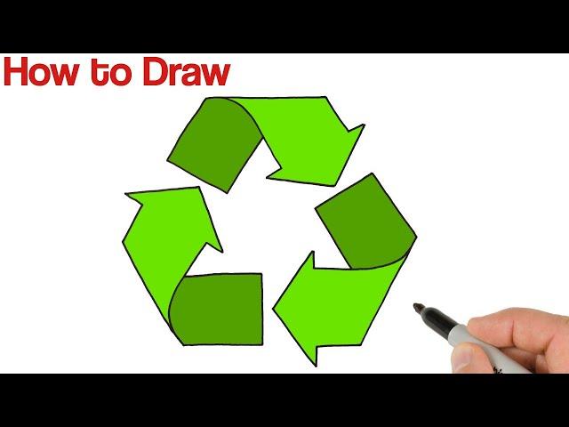 How to Draw Recycle Symbol Logo Easy